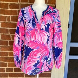 Lilly Pulitzer Kalissa Tunic in Blue Paradise Print Size S